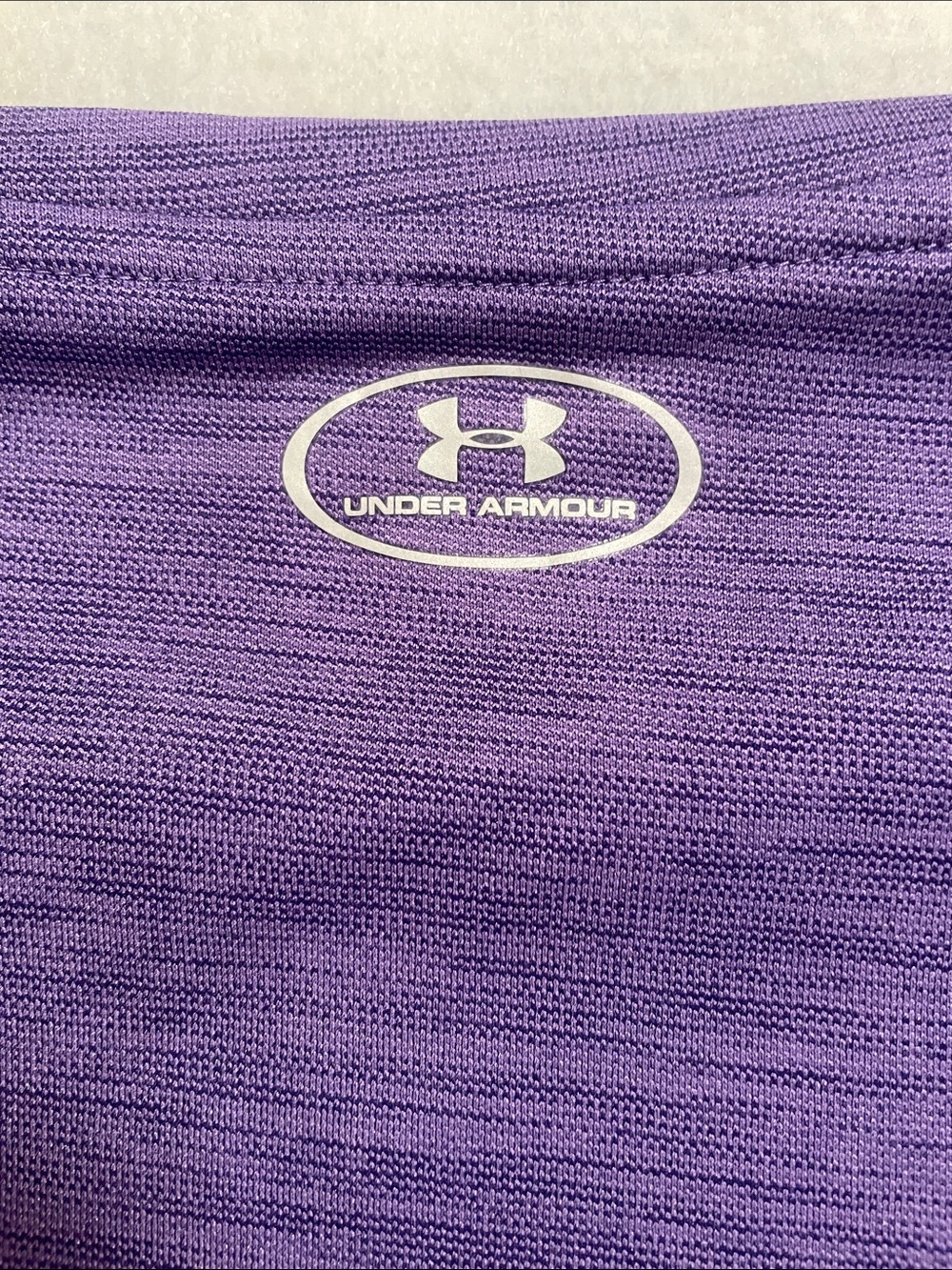 Under Armour Women's Heather Purple V-Neck Short Sleeve Performance Tee - Picture 6 of 7